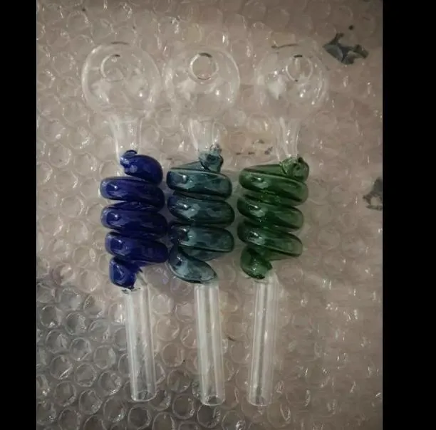 Farbe Big Bubble Burner Bongs Zubehör Ölbrenner Glaspfeifen Wasserpfeifen Glaspfeife Bohrinseln Rauchen mit Tropfer Glasbongs Zugang