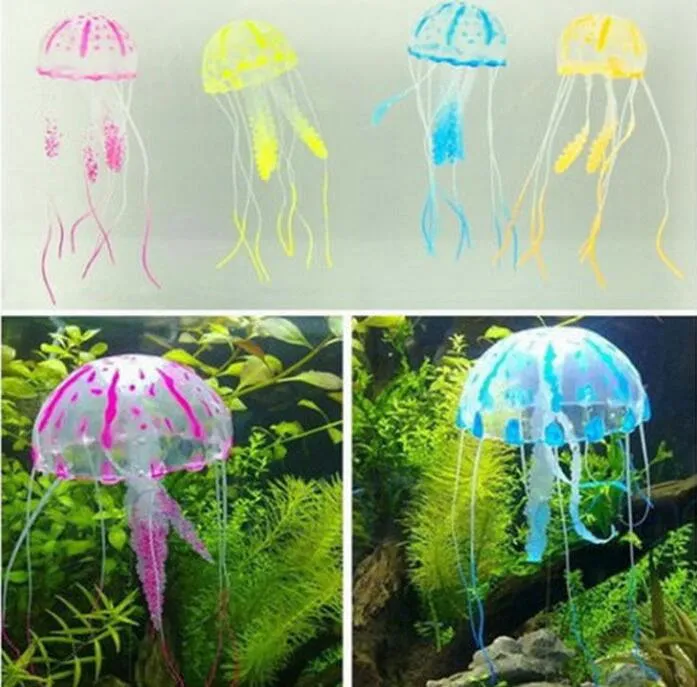 Glowing Effect Artificial Jellyfish Fish Tank Aquarium Decoration Ornament Sjipping G9539534601