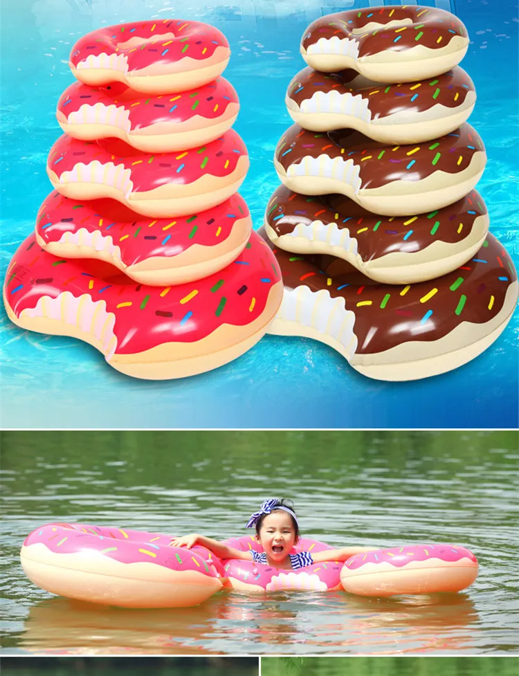 Flotador de natación Anillo de natación inflable para niños y adultos Flotadores de piscina de Donut 30-120 cm Flotadores inflables de DHL