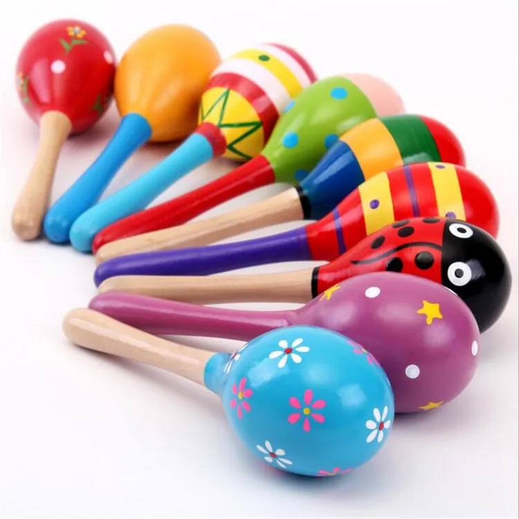 Hot Sale Baby Trä leksak Rattle Baby Söt Rattle Toys Orff Musikinstrument Utbildningsleksaker L001