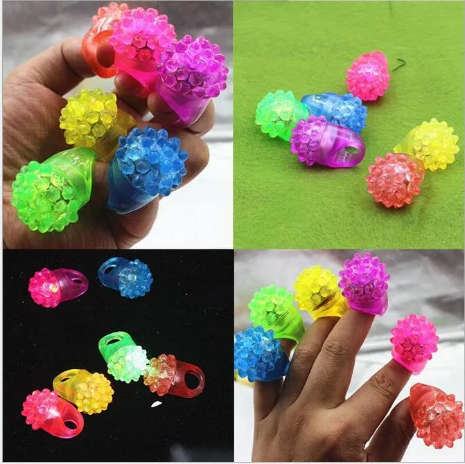 Novelty led strawberry finger ring Halloween kids flashing led gloves ring silicone Finger Light funny baby toy