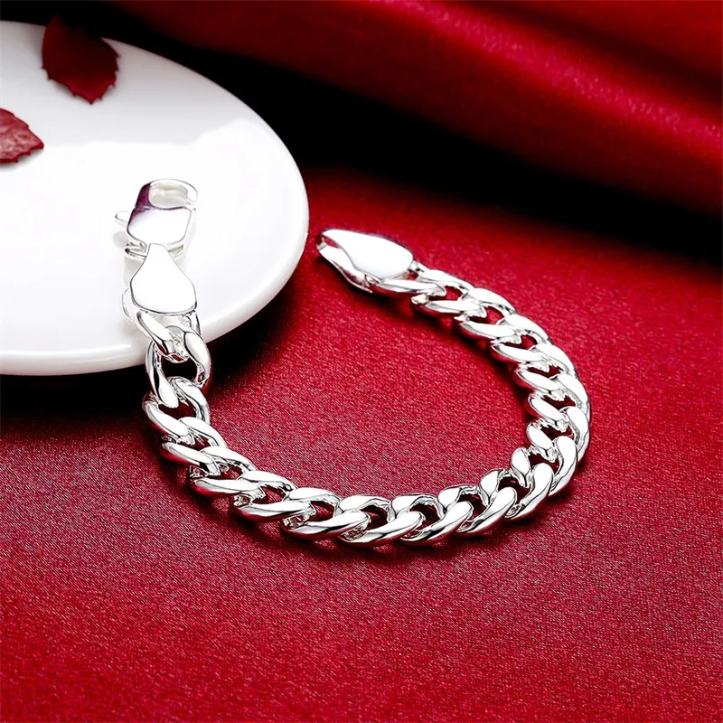 YHAMNI Merk fijne sieraden 100% 925 Sterling zilveren armbanden armband voor mannen klassieke bedelarmband S925 Gestempeld heren armband H151