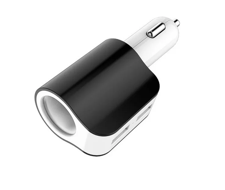 Podwójna ładowarka samochodowa USB 3a szybkie ładowanie z zapalniczką zapalniczką Adapter ładowarki samochodowej dla iPhone Samsung Tablet PC z pakietem detalicznym