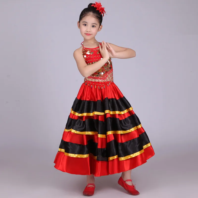 Costume Da Ballerina Spagnola Ragazze Flamenco Vestito Operato Da