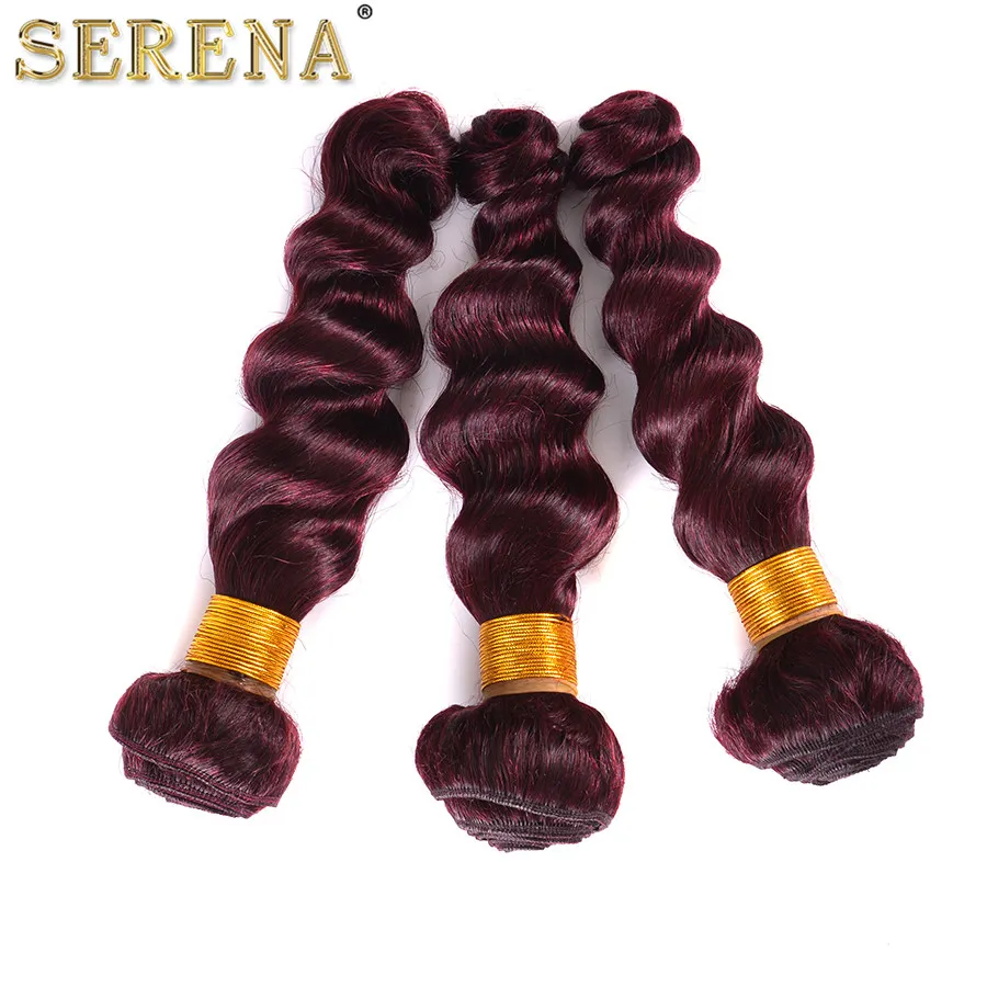 8a Brésilien Lâche Vague Rouge Faisceaux de Cheveux Vin Rouge Bourgogne Brésilien Armure de Cheveux Humains 99j Vierge Brésilienne Lâche Anuty Funmi 2497382