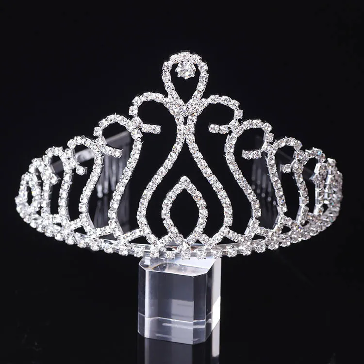 Rhinestones ile Gelin Tiaras Düğün Takı Kızlar Başlıklar Doğum Günü Partisi Performans Pageant Kristal Taçlar Düğün Aksesuarları # T035