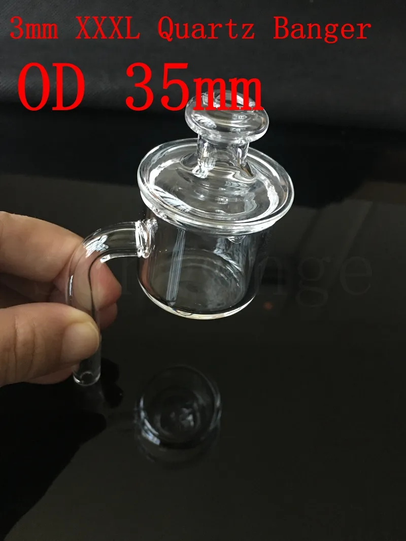 3mm XXXL 쿼츠 방 탄 유리 카브 캡 (외장 35mm) 여성 남성 10mm 14mm 18mm 45 90도 석영 Bangers Domeless Nails