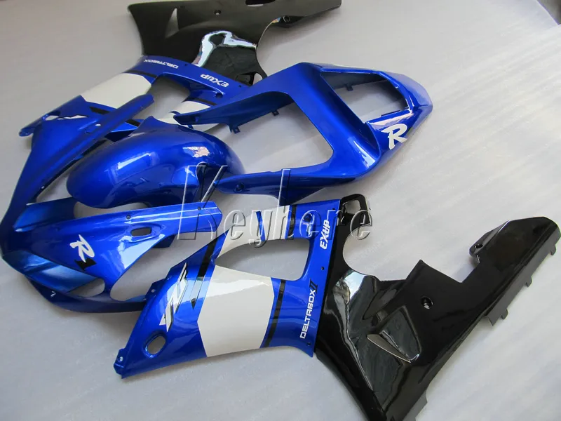 7 geschenken kuip kit voor Yamaha YZFR1 2000 2001 blauw wit zwart stroomlijnkappen set YZF R1 00 01 IT25231v