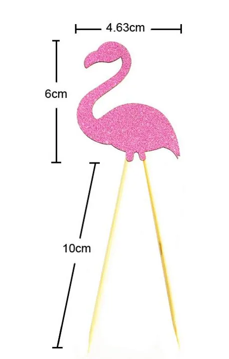 Flamingo Ananas Coconut Tree Cake Toppers BBQ Hawaiian Tropical Summer Party Mat Cocktail Bröllop Cupcake Toppers Sticks Dekoration