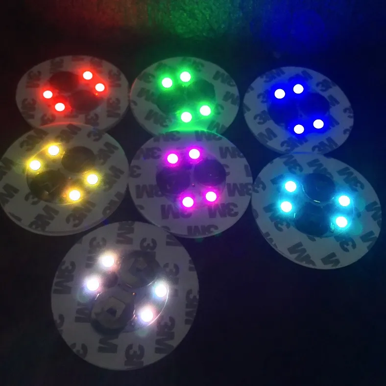 5pcs verre bong base LED lumière avec 7 couleurs réglage automatique éblouir la lumière