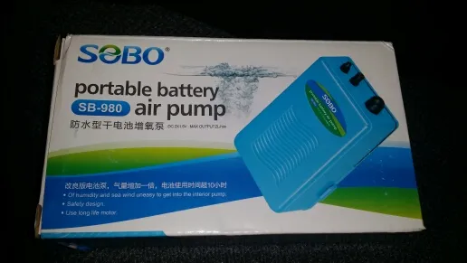 SB980 Portable Aquarium Battery Back -up bediend Fish Tank Luchtpomp Ader Oxygen9615115