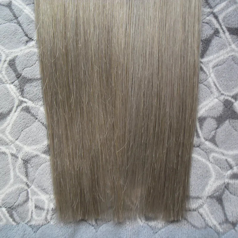 Remy fita em extensões de cabelo T1BGray Ombre extensões de cabelo 200g brasileira Em linha reta fitas de pele wefts em extensões de cabelo humano