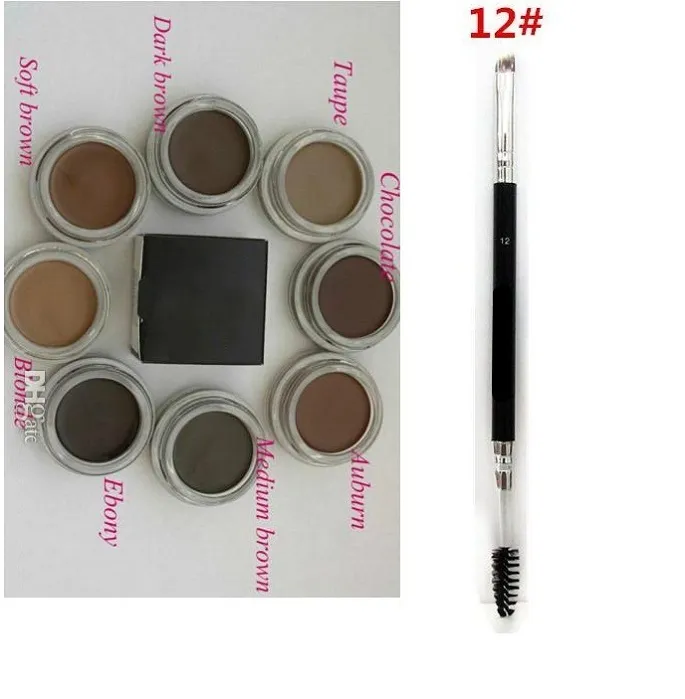 Eyebrow Enhancers Pomade Medium Brown Waterproof Makeup 4G Blond/Chocolate/Dark Brown/Ebony/Auburn/Medium Brown/Talpe vs Eyebrow +12#Brush Bästa kvalitet