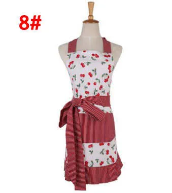 Cotton Retro flower Kitchen Apron Woman Flirty Aqua Damask Ruffled Chef Floral Cooking Aprons top quality with the factory price