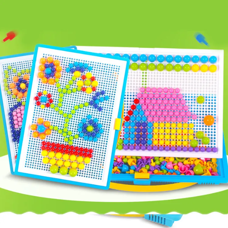 Mushroom Nail Kit Puzzle Toys 3D Mosaic Picture Puzzle 295pcs Barn Barn Födelsedaggåvor Brinquedos Juguetes