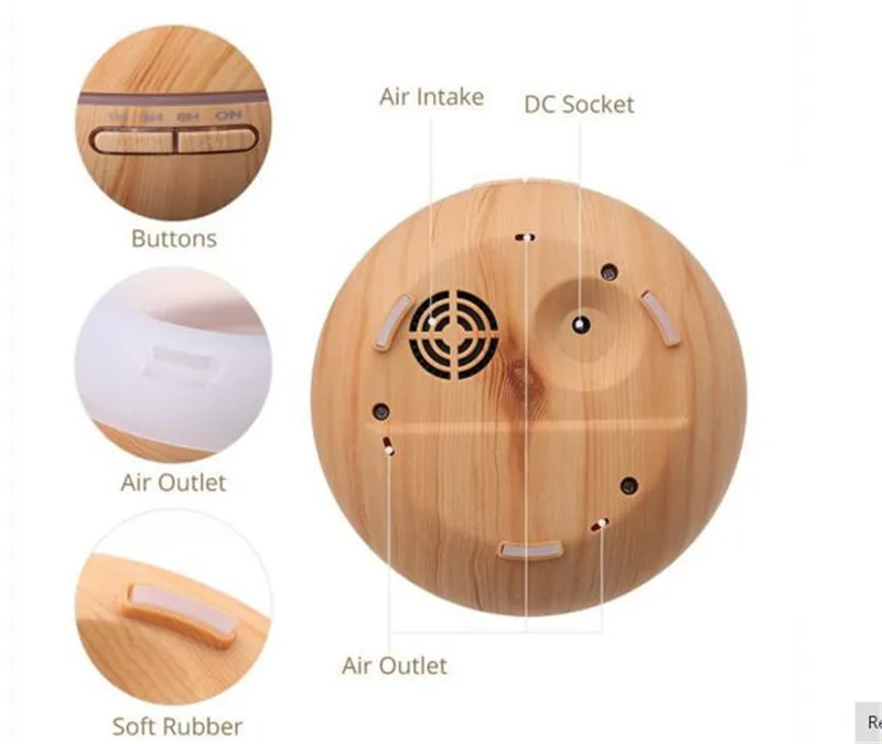 300ML Air Aroma Essential Oil Diffuser LED Ultrasonic Aroma Aromatherapy humidifier Mist Purifier maker wood grain shap DHL shippi3624839