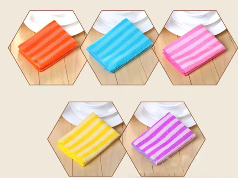 High Efficient Anti-grease Color Dish Cloth Fiber Washing Towel Magic Kitchen Cleaning Wiping Rags Wholesale