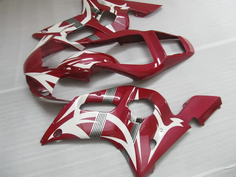 Top Selling Fairing Kit voor Yamaha YZF R6 98 99 00 01 02 Wijnrood Wit Verklei Set YZFR6 1998-2002 OT24