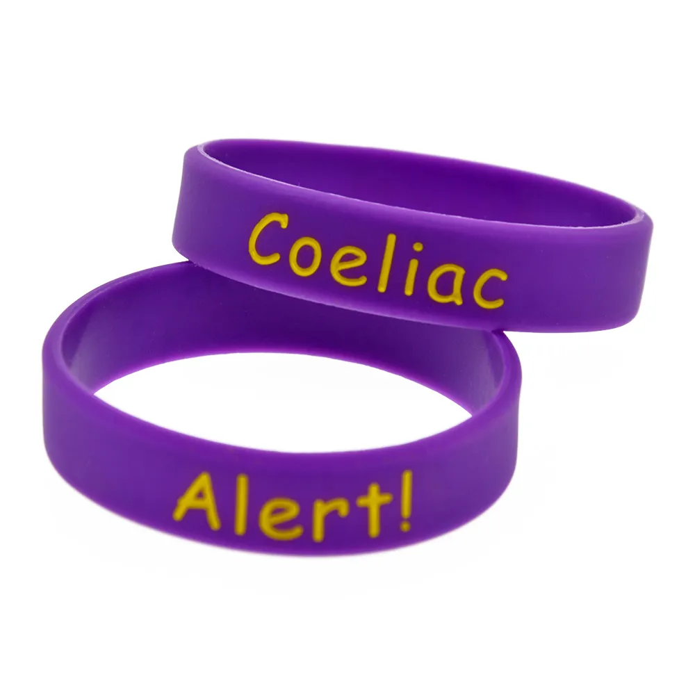 Alert Coeliac Silicone Rubber Bracelet Kids Size Great To Used In School Or Outdoor Activities