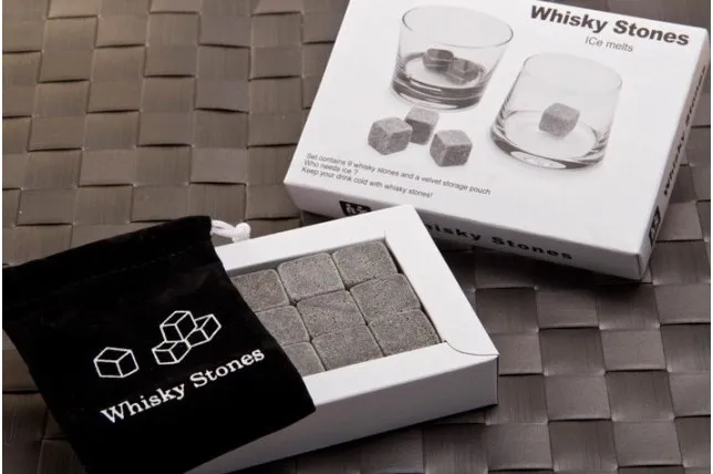 Cooler Whisky Rock Soapstone Whiskey Stones Ice block Wine Ice Cube Ice With Box and Storage Pouch Free DHL