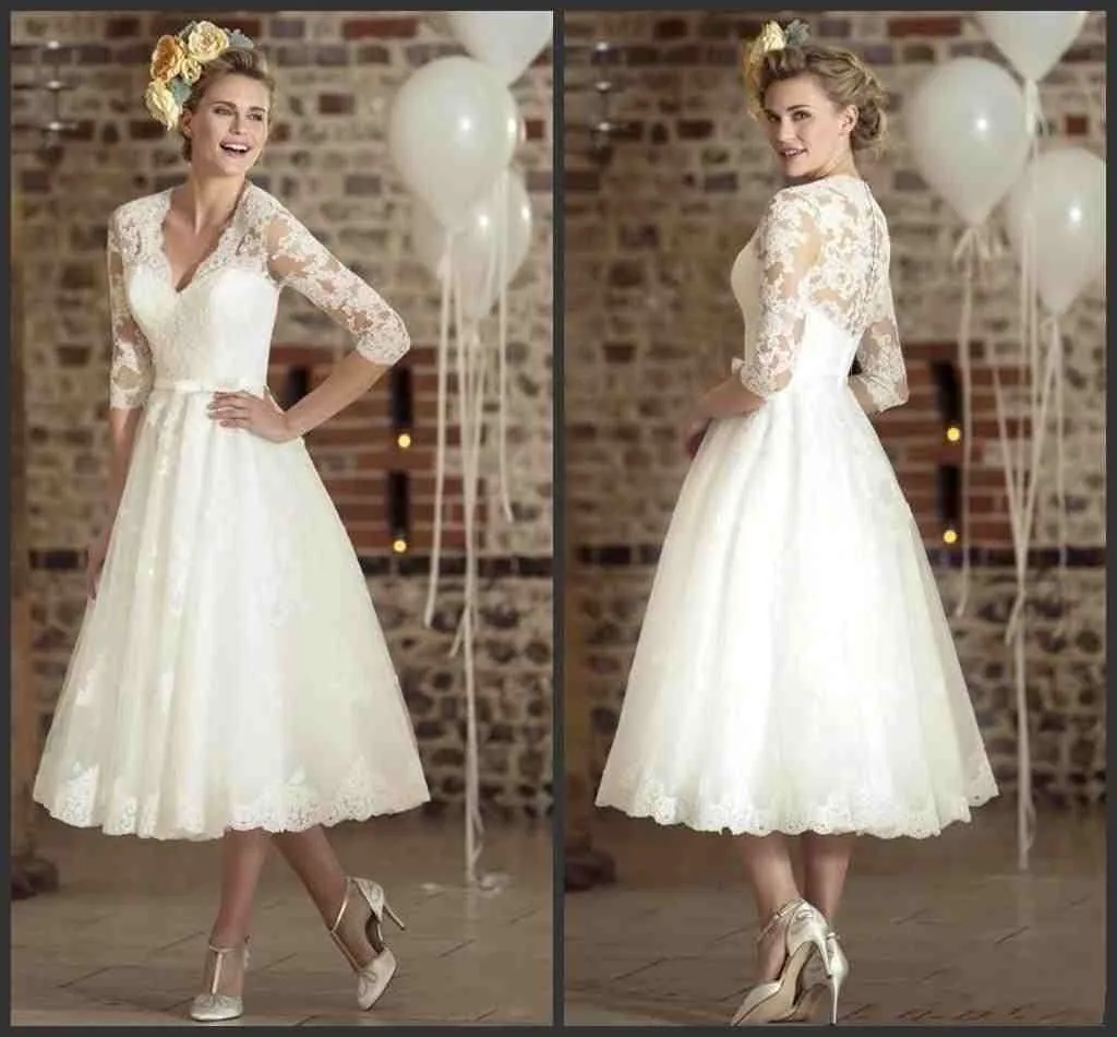 Robe trois quart dentelle new arrivals