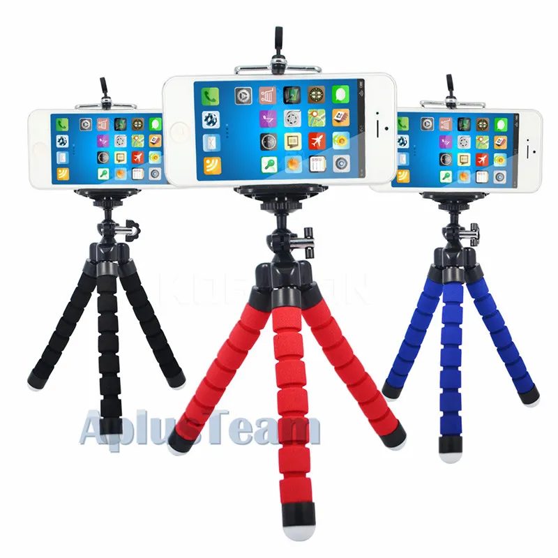 Cep Telefonu Dağı Araç Tutucu Standı Esnek Ahtapot Tripod Braketi Monopod Akıllı Telefon Kamera Için Ayarlanabilir Köpük Desteği Evrensel