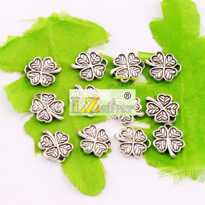 Heart Small Clover Charms Antique Silver Pendants Jewelry DIY L576 12.2x10.6mm Jewelry Findings & Components