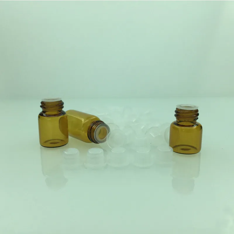 1 ml 2 ml 3 ml 5 ml Uçucu Yağ Amber Cam Şişe Vida Üst Yok Orifice Redükger Fiş Mini Parfüm Örnek Tüpler Küçük Şeffaf Flakon Toptan