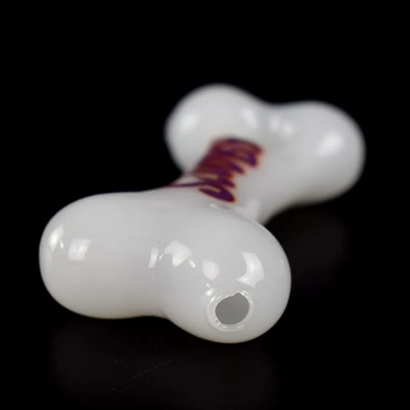 Special Design Dog Bone Pattern 4 Inches Length Glass Oil Burner Pipes Glass Smoking Pipes Smoking Accessories