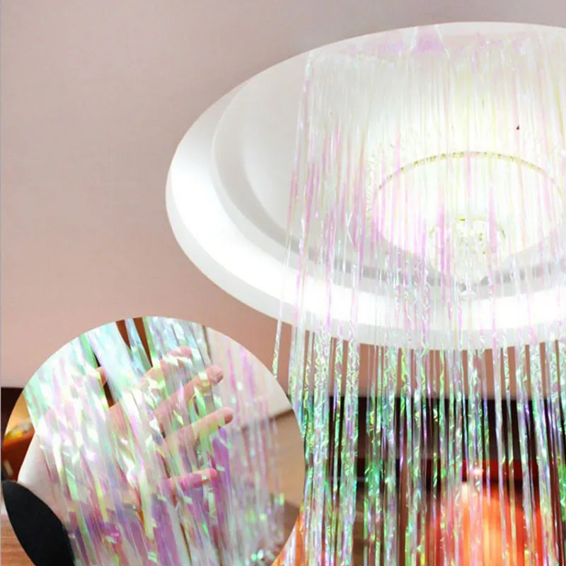 Regenbogen-Fransen-Folienvorhang, Party-Lametta-Hintergrund für Fotografie, Zimmer, Hochzeit, Geburtstag, Duschen, Party, Eingang, ZA5493