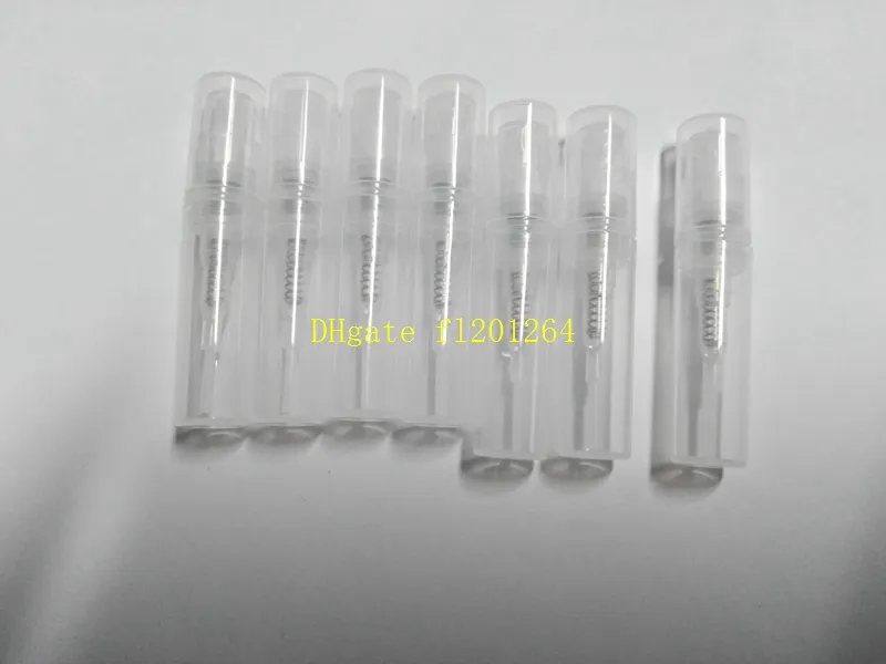 فيديكس دي إتش إل 500pcs / lot الشحن السريع الخالي 2ml 3ml مصغرة زجاجة عطر بخاخ بلاستيكية ، تعزيز عينة صغيرة العطور رذاذ