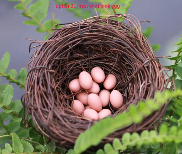 résine miniatures mignon mini nid d'oiseaux avec des œufs 2Sous la décoration miniature de fées pour le jardin Bonsai Home Fournisseurs