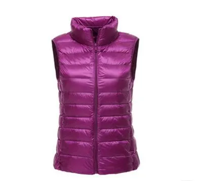 90% witte eendendons Vest Vest Winter Ultra Lichteend Down Vest Mouwloze Jas Vest Herfst Rood Zwart Wit Blauw Vest