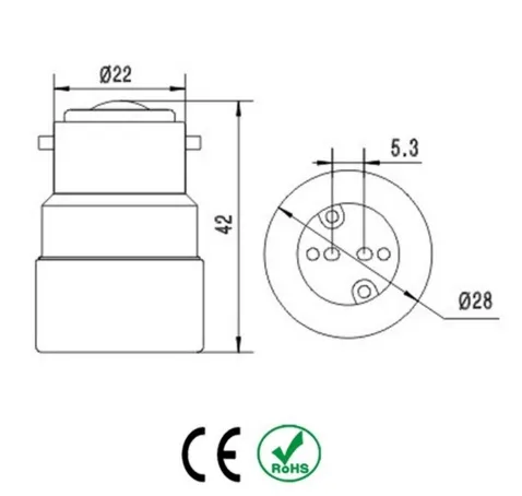 B22 до MR16 Lampler Holder Converter Light Light Light Light Light Light Light Bulb