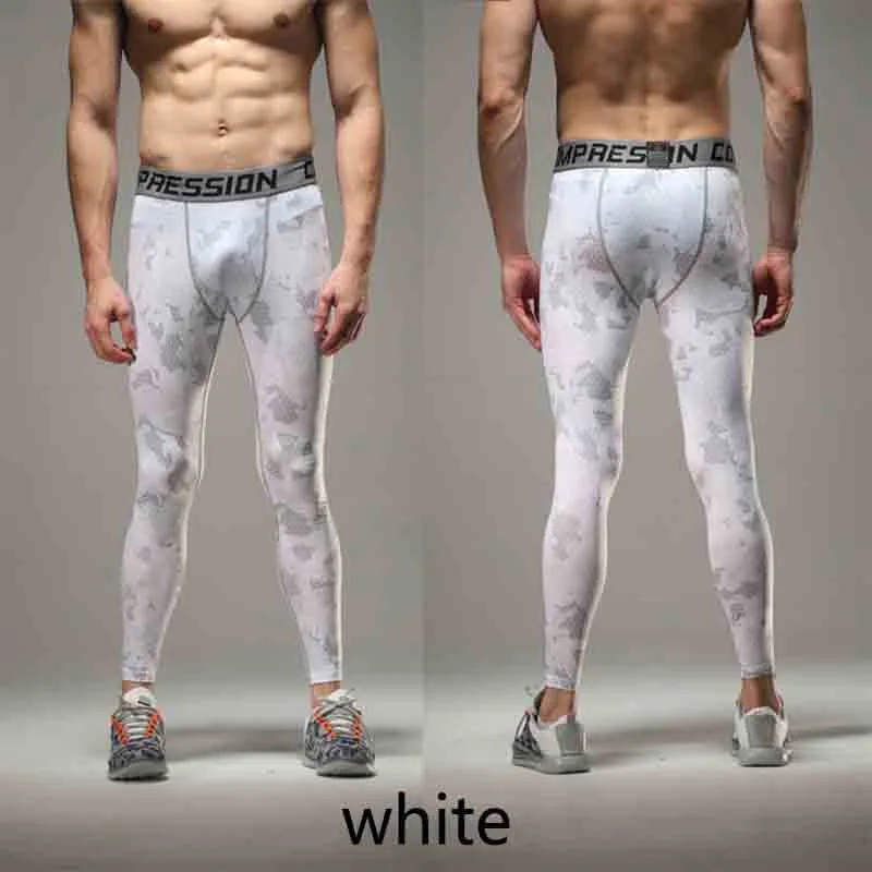 Running Men Sports Camouflage Tight Pants Fitness High Elastic Compression Running Football Basketball Leggings4591678