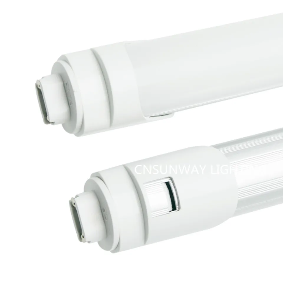 En stock Tubo de luz LED t8 de 8 pies, 2,4 m, 45 W, con tapas FA8 R17D en cubierta esmerilada transparente, 3000-6500 k