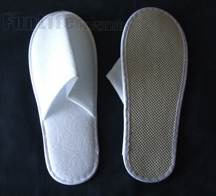 Good quality Disposable Hotel Towelling Slippers With EVA Sole, Closed Toe Travel Spa Guest Shoes 