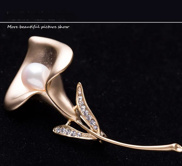 High-grade genuine natural pearl brooch chest flower-style gift Korean fashionable personality brooch beautiful and generous access to any o