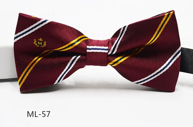 أزياء Bowtie اضبط مشبك Men's Men's Stripe Bowknot Tie ربطة عنق المهنية لعيد الأب عيد الميلاد 2824