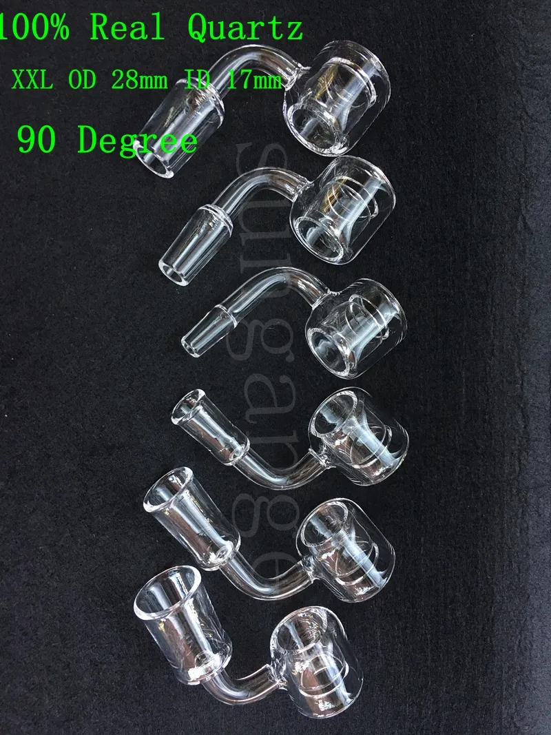 XXL Quartz Thermal Banger Nail With 28mm OD 10mm 14mm 18mm Male or Female Frosted Joint Double Tube Quartz Thermal Banger