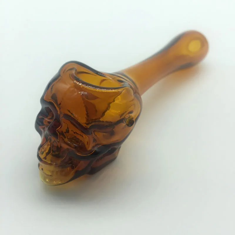 Glass Oil Burner Pipes For Smoking 4 Inches Glass Handle Pipes Colorful Pyrex Skull Glass Oil Burner Water Hand Pipe