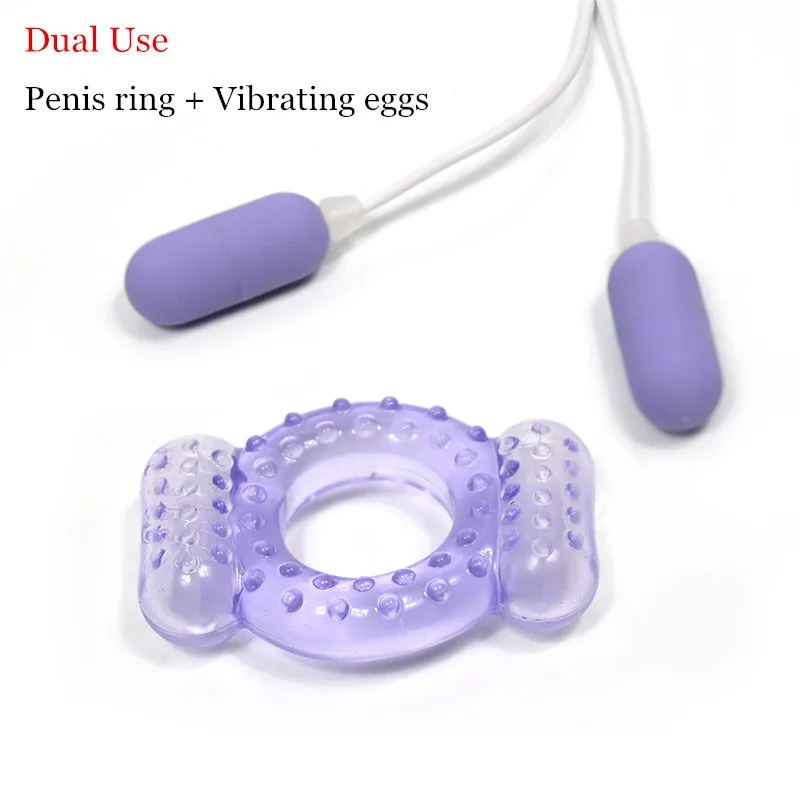 Neue Clit Dual Vibrating Cock Ring Vibrierende Doppel Eier Verdrahtete Fernbedienung Elektrische Penis Ringe Vibrator Spielzeug für Männer Frau 0701