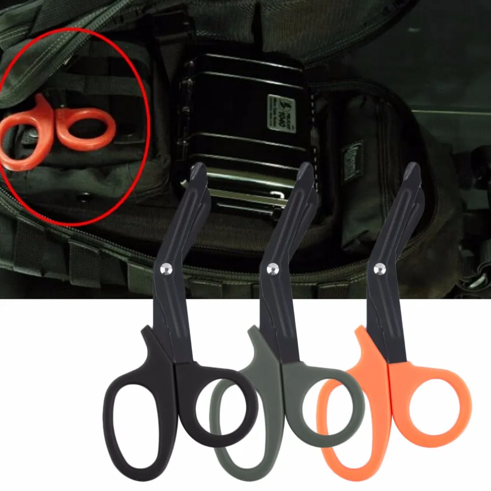 EDC EMT Bolso Tamanho Tático Scissor Bandage Paramédico Shears Survival Rescue Ferramenta Atacado