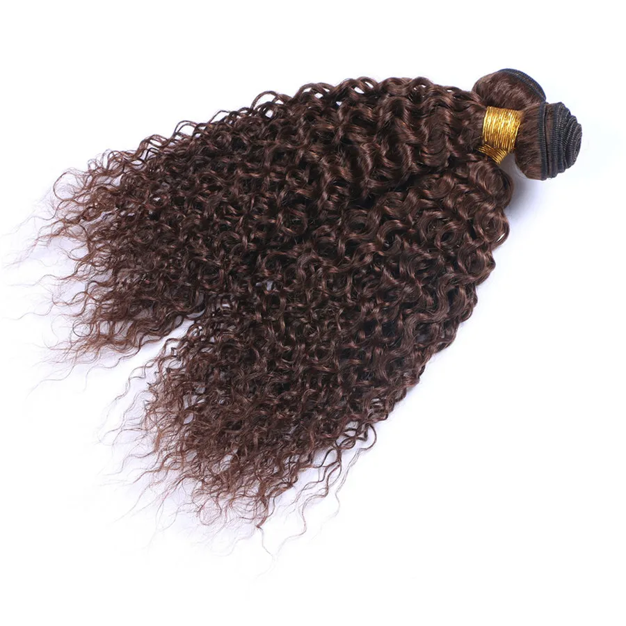 Trama di capelli castani a onda profonda Prodotti di alta qualità Ricci profondi 4 Capelli castani Brwon Tesse Capelli umani vergini peruviani Tesse6907431