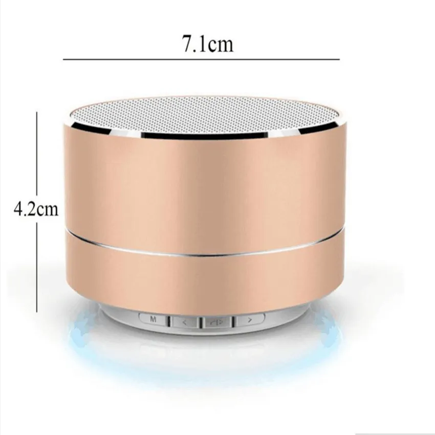 Nyaste A10 Bluetooth Portable Mini Speaker LED Metal Wireless Bluetooth Speakers Microphone Portable Super Bass Subwoofer TF Card 9115872