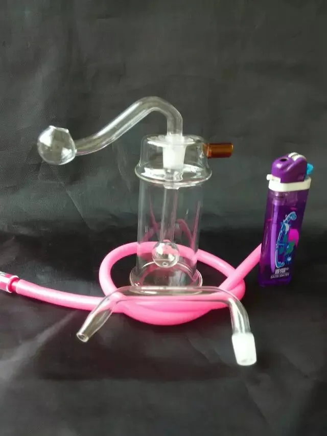 Enkel HOOSHAS GLASS BONGS Tillbehör Glas rökrör Färgglada Mini Multi-färg Handrör Bästa sked Glas