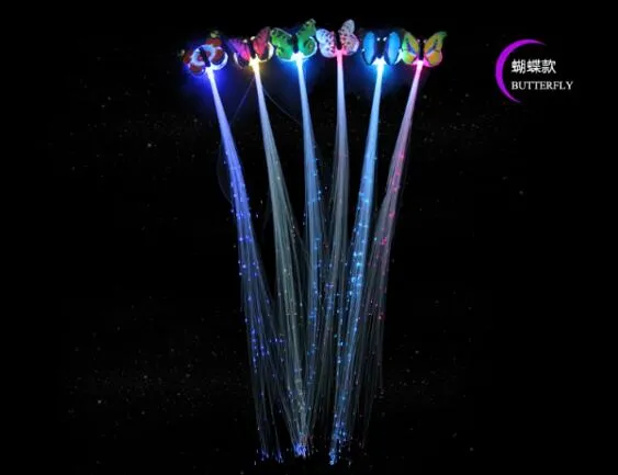 LED Braid Hairpin Novelty Decoration for Party Holiday, Hair Extension by Optical Fiber Free Fhipping