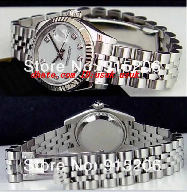 Relógios de luxo de alta qualidade 2017 Senhoras 18k diamante branco 179174 Mulheres automáticas039s Sport Wrist White Madre of Pearl Have1018959