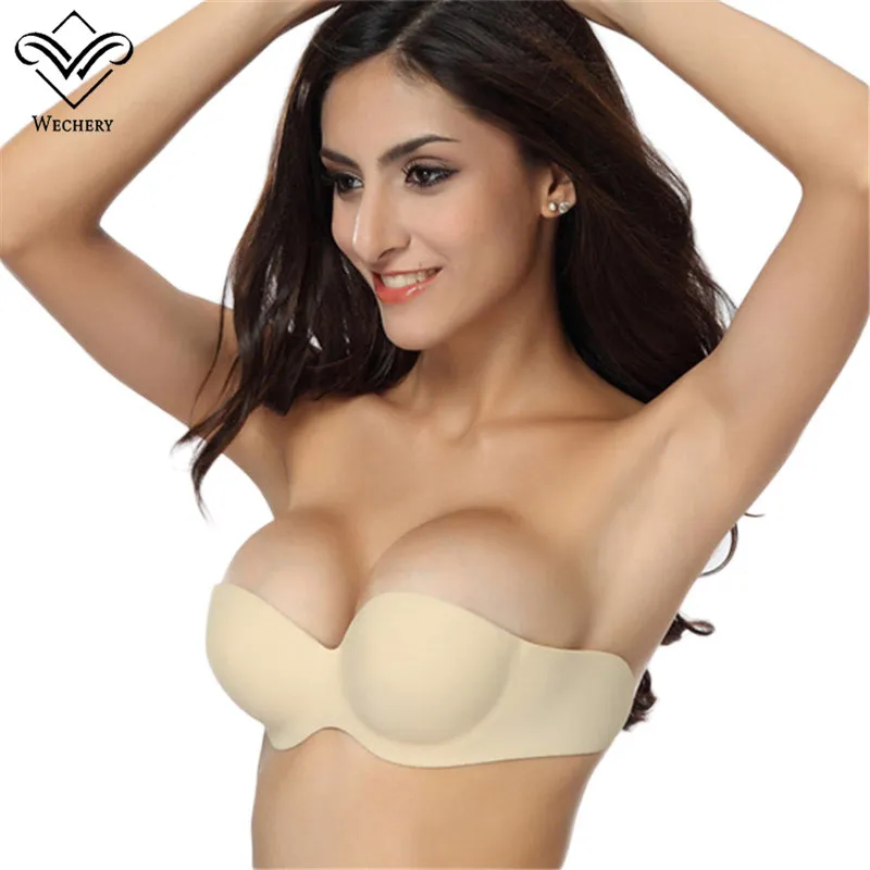 Bralette soutien-gorge dos nu sans bretelles soutiens-gorge invisibles pour robe soutien-gorge en Silicone adhésif soutien-gorge Sexy femmes soutiens-gorge rembourrés fermeture A B C D