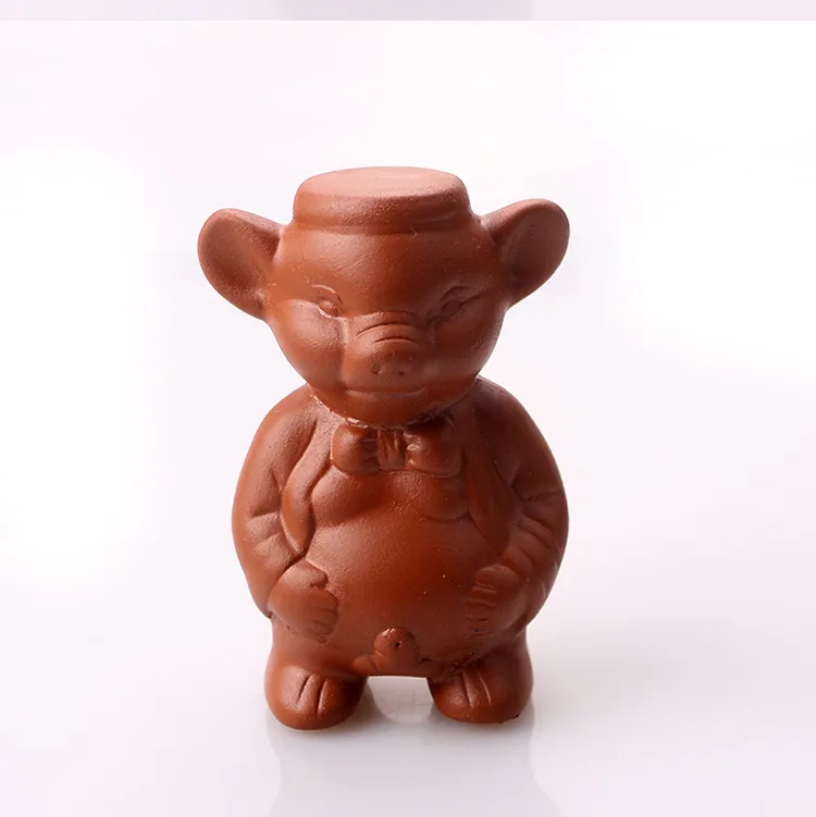 total six pieces purple clay Chinese tea pets creative kongfu tea accessories easy to play T24312829